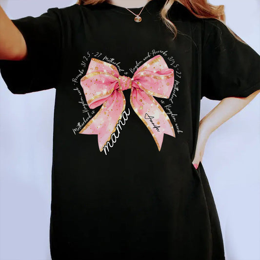 Coquette Bow Mama Motherhood Kingdom Work T-shirt, Mom Bible Verse Png Shirt Design, Gift For Mom, Mother Day Gift