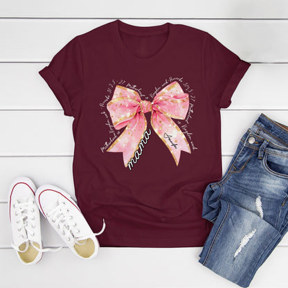 Coquette Bow Mama Motherhood Kingdom Work T-shirt, Mom Bible Verse Png Shirt Design, Gift For Mom, Mother Day Gift