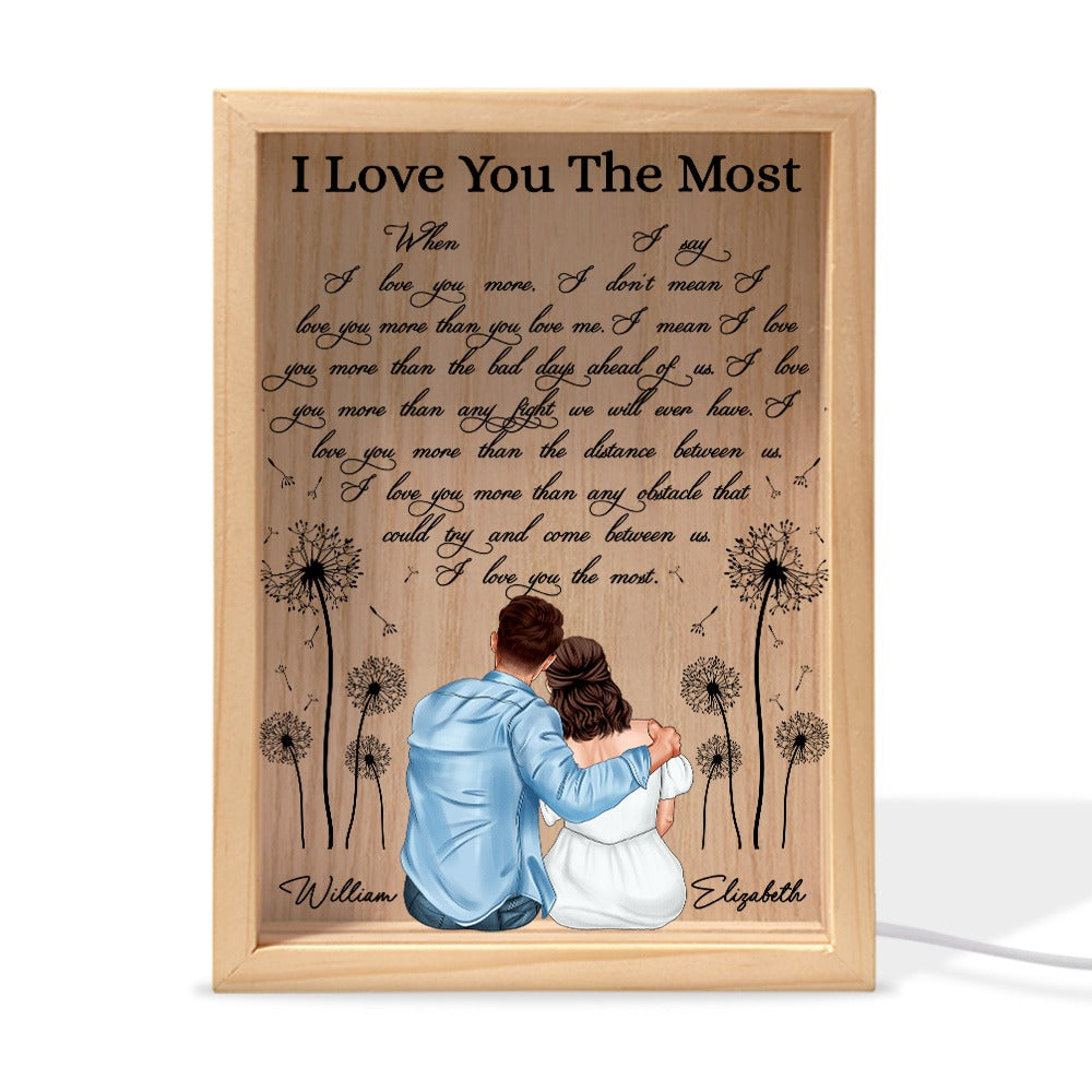 Couples Love, I Love You The Most - Personalized Valentine’s Day Frame Light Box