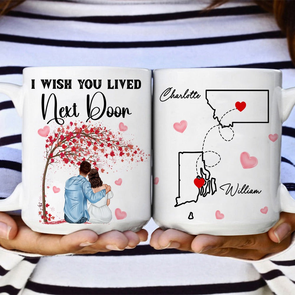 Couples Love, I Wish You Lived Next Door - Personalized Gift For Couple White Mug