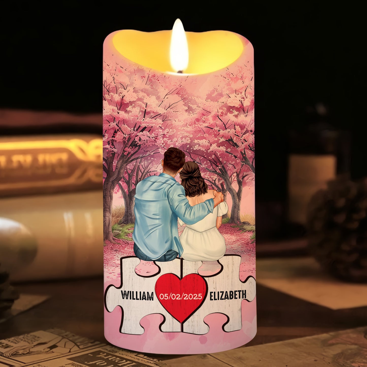 Couples Love, You Are The Missing Piece To My Heart - Personalized Valentine’s Day Led Candle