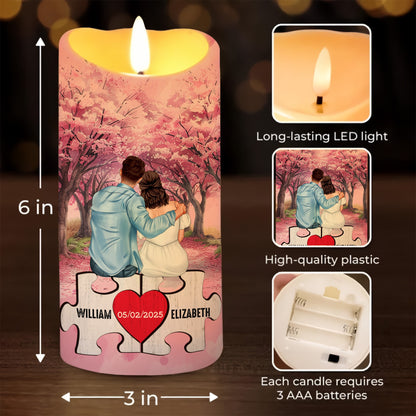 Couples Love, You Are The Missing Piece To My Heart - Personalized Valentine’s Day Led Candle