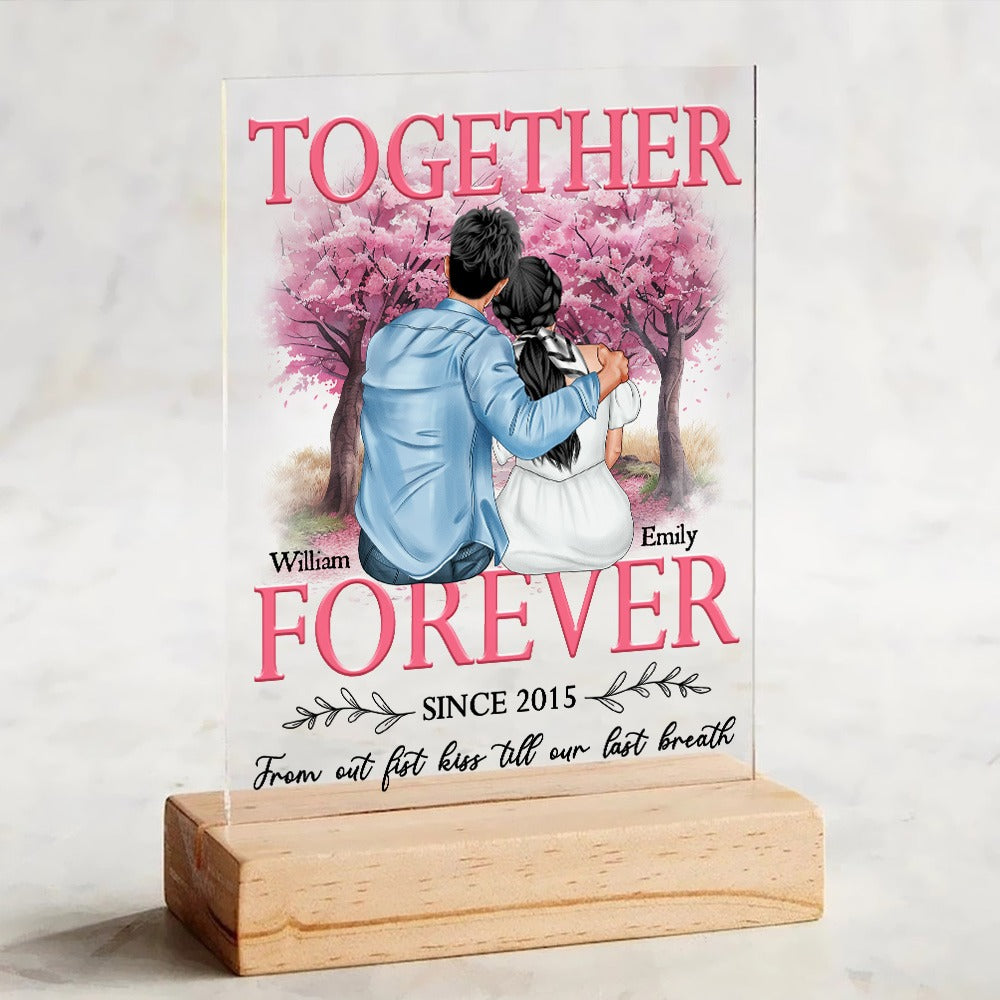 Couples Romantic, Together Forever From Our First Kiss - Personalized Couple Acrylic Plaque