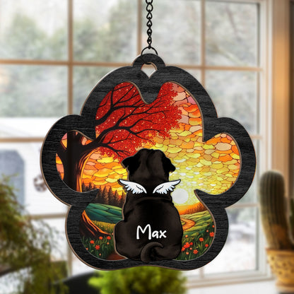 Custom Dog Memorial Suncatcher - Personalized Dog Loss Sympathy Gift Hanging Suncatcher Ornament