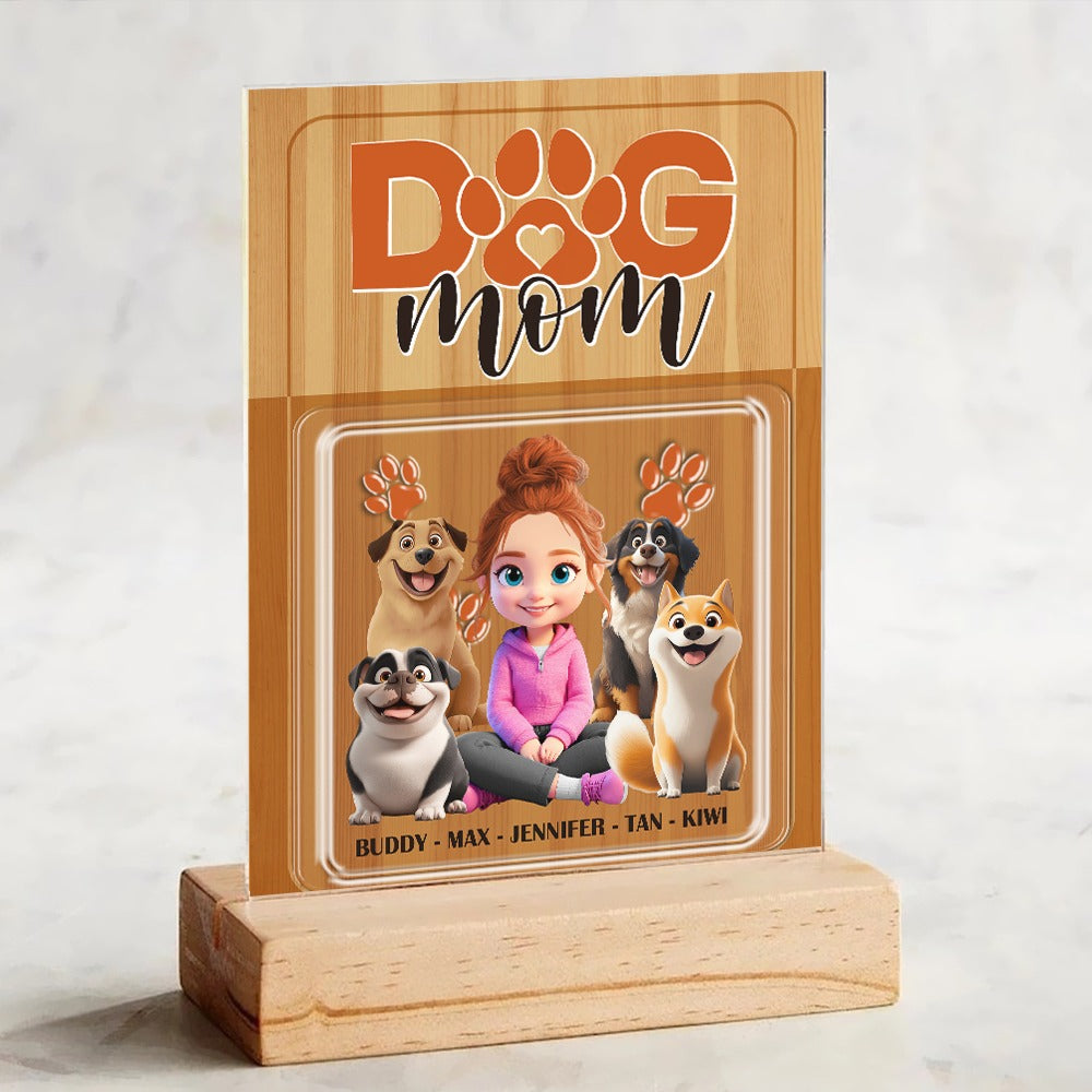 Custom Dog Mom And Her Dogs - Personalized Gifts For Dog Lovers Acrylic Plaque