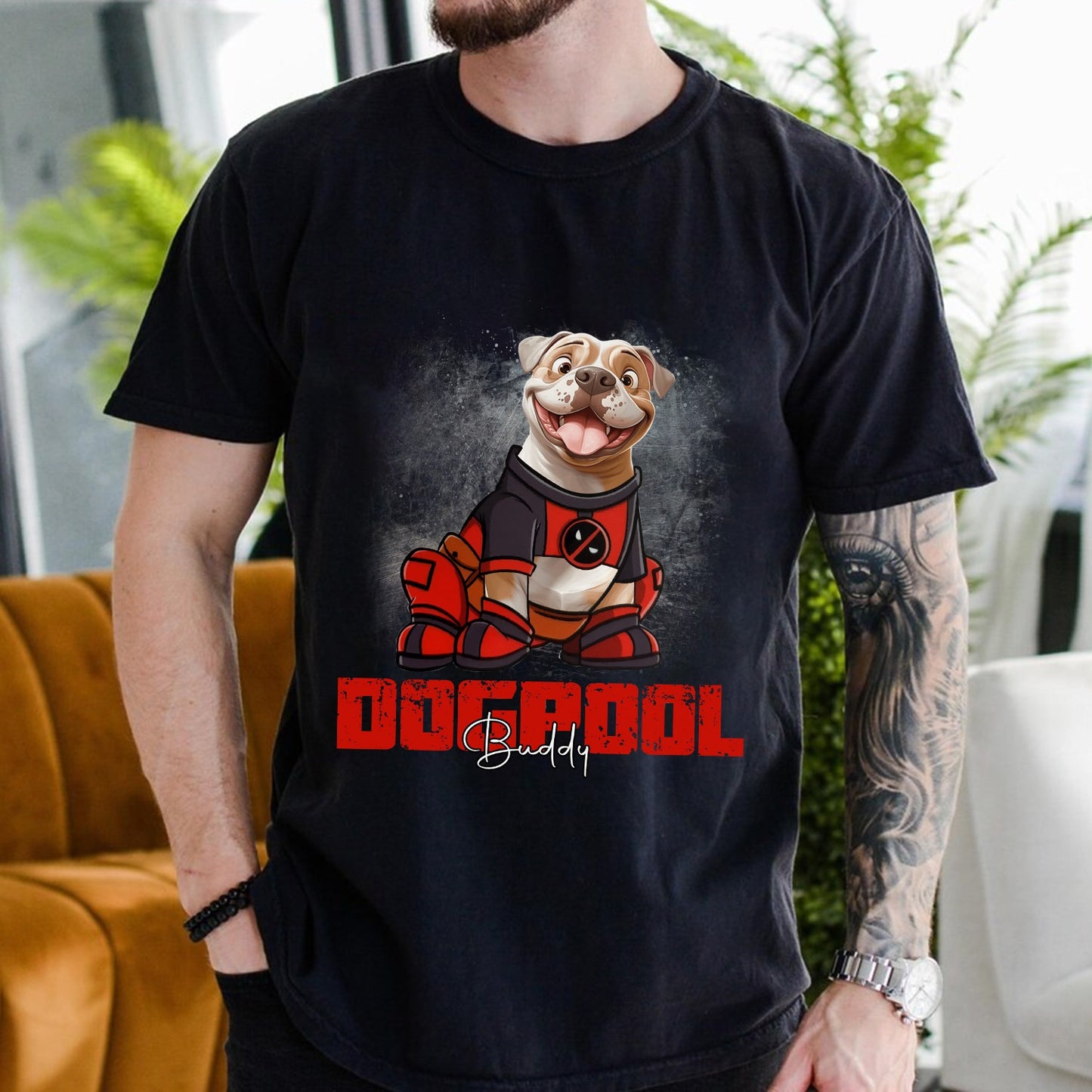 Custom Dogpool Portrait Shirt - Personalized Gifts For Dog Lovers T-Shirt
