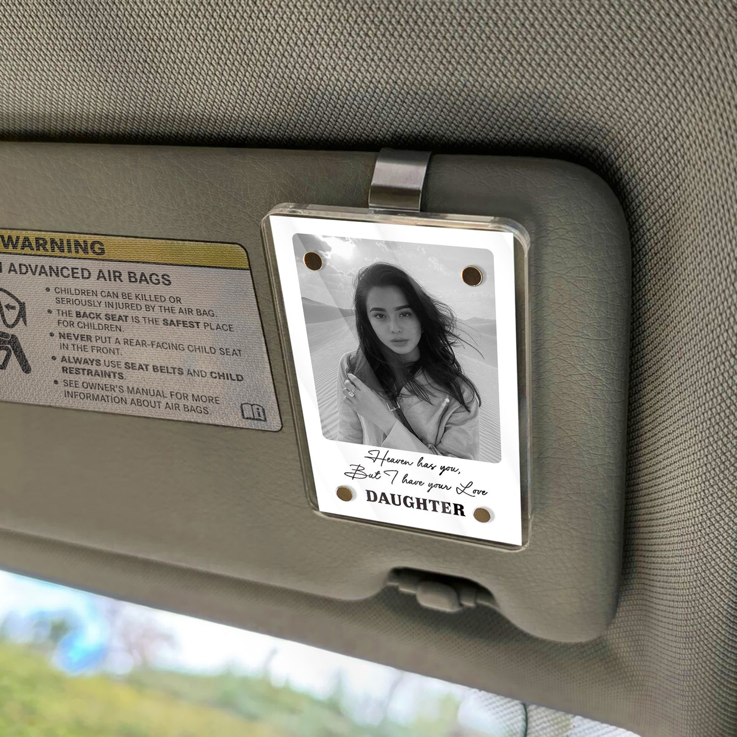 Personalized Memorial Acrylic Photo Car Visor Clip, Gift in Memory of a Loved One