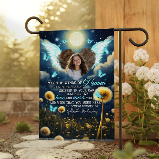 Custom Photo May The Winds Of Blow Softly - Personalized Memorial Photo Garden Flag