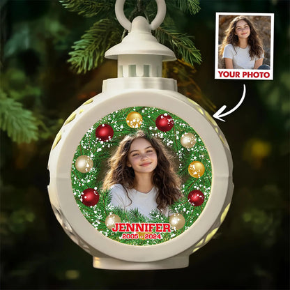 Custom Photo Memorial Gift, Personalized Memorial Candlelight Lantern Ornament