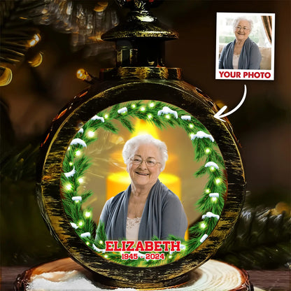 Custom Photo Memorial Gift, Personalized Memorial Candlelight Lantern Ornament