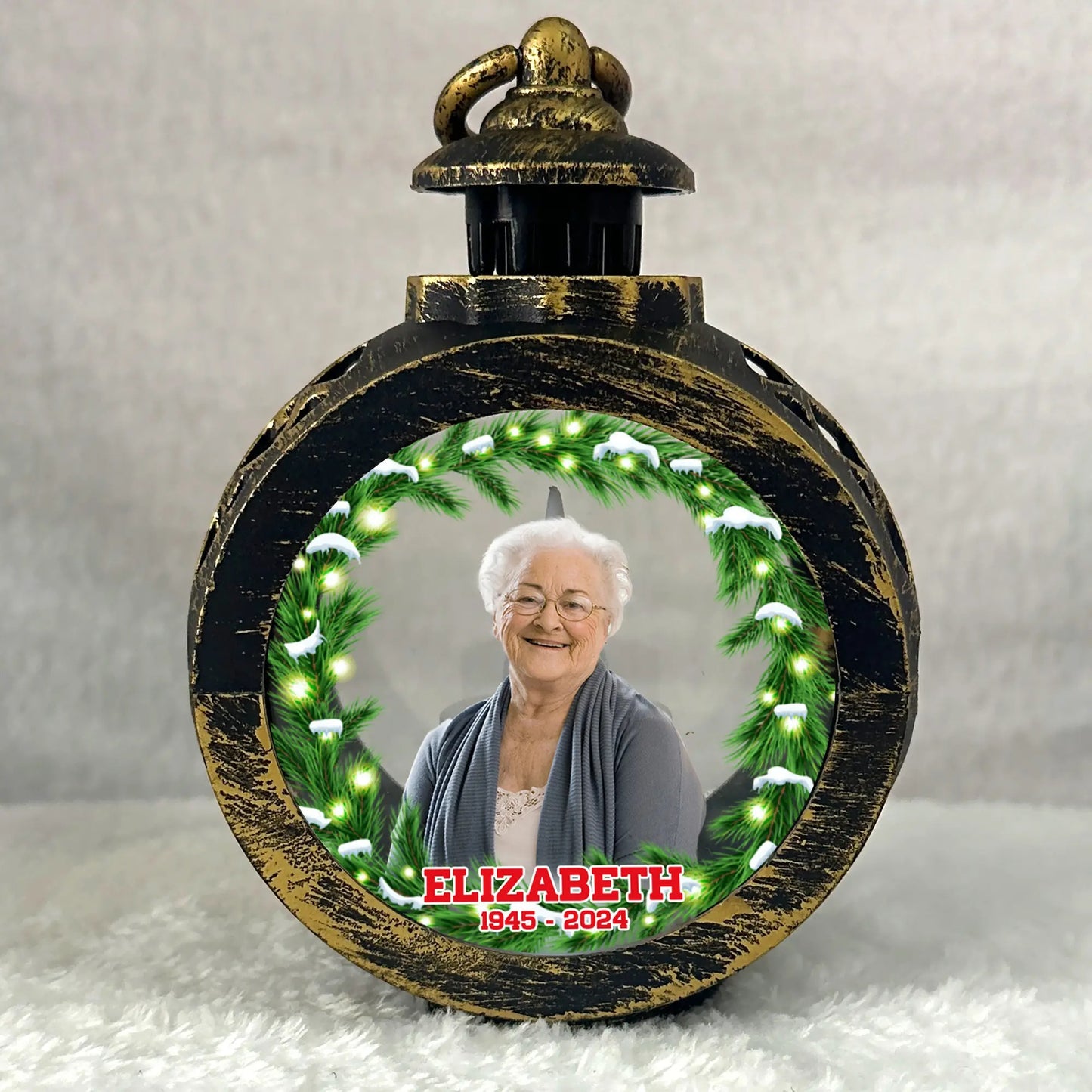 Custom Photo Memorial Gift, Personalized Memorial Candlelight Lantern Ornament