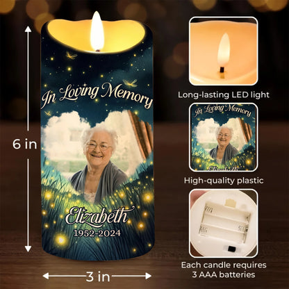 Custom Photo Memorial Goodbyes Are Not Forever - Personalized Memorial Led Candle