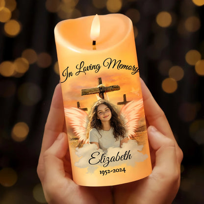 Custom Photo Memorial Keep The Light On - Personalized Memorial Led Candle