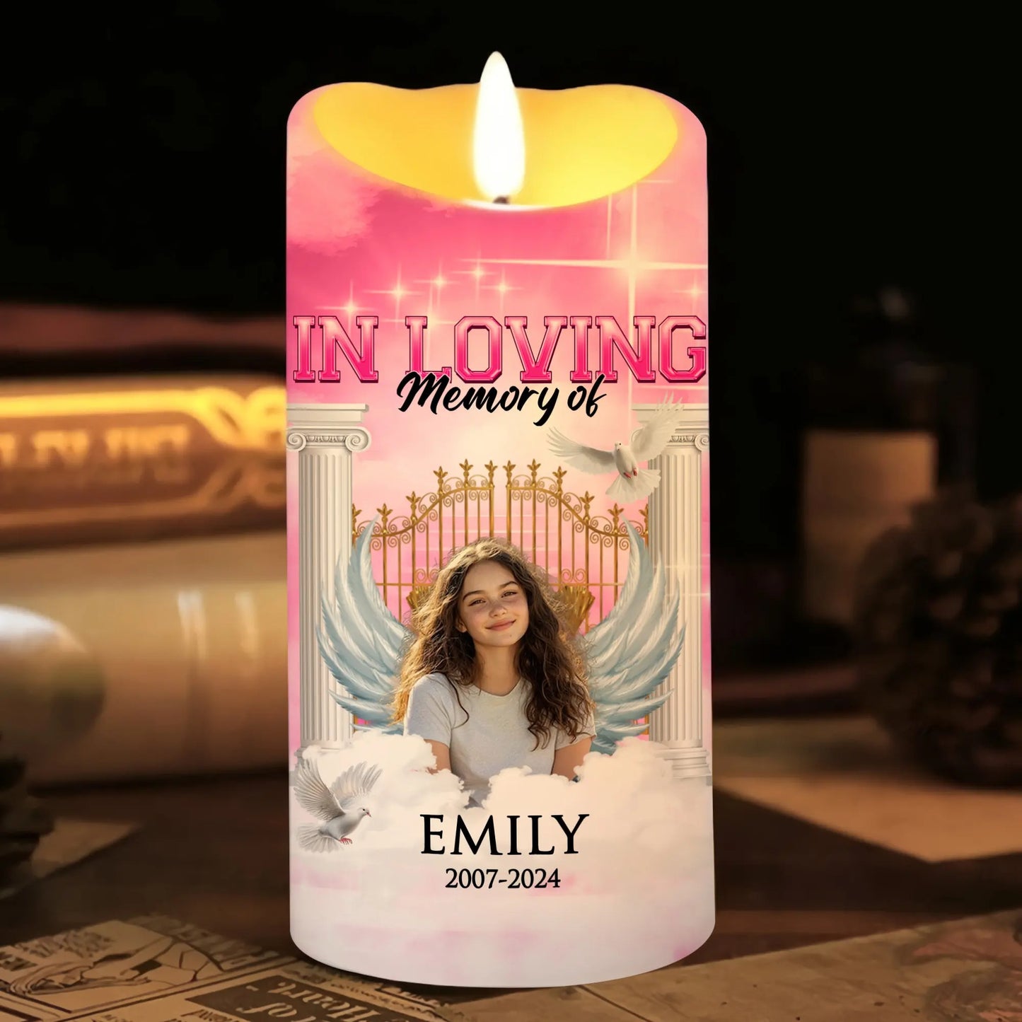 Custom Photo Memorial When You Miss Me Have No Fear - Personalized Memorial Led Candle