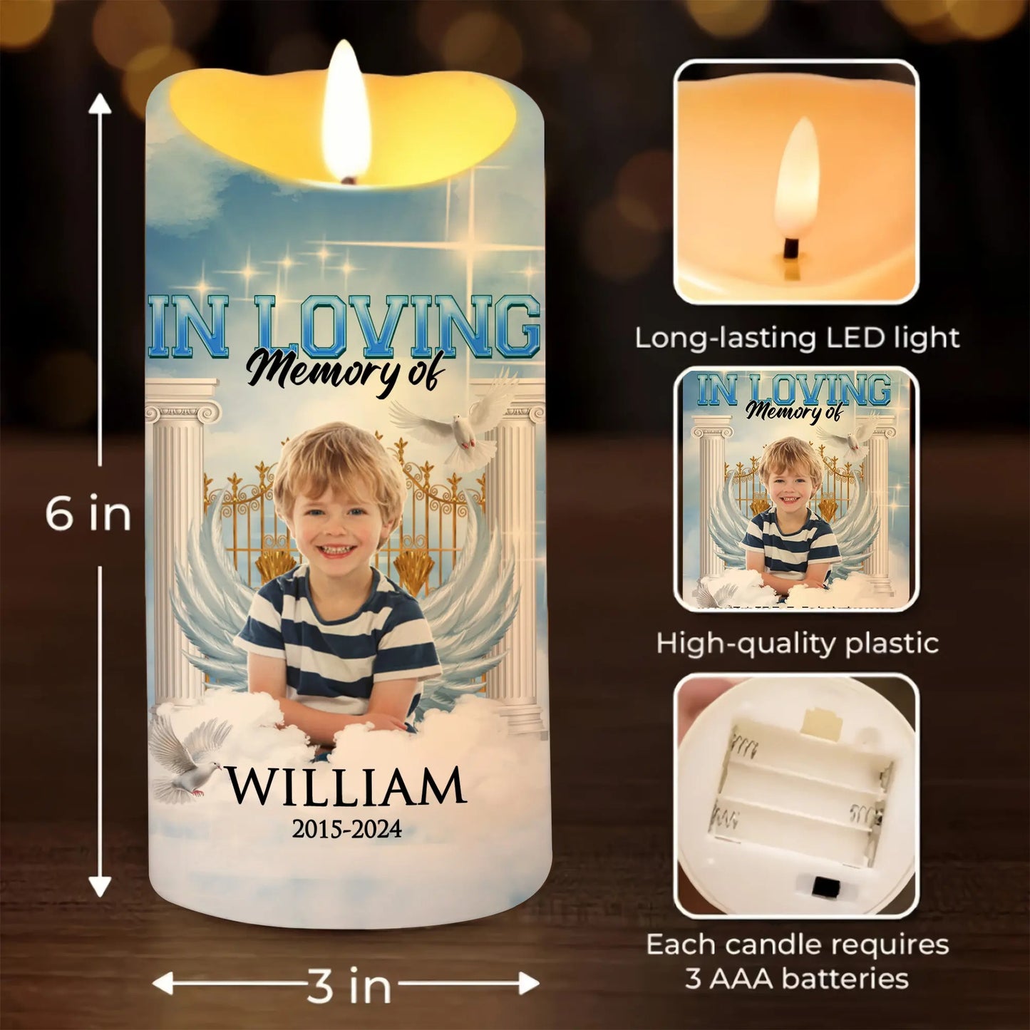 Custom Photo Memorial When You Miss Me Have No Fear - Personalized Memorial Led Candle