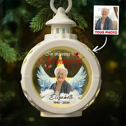 Custom Photo Memorial, In Loving Memory Christmas - Personalized Candlelight Lantern Ornament