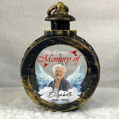 Custom Photo Memorial, In Loving Memory Christmas - Personalized Candlelight Lantern Ornament