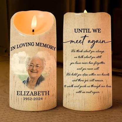 Custom Photo Memorial, Until We Meet Again - Personalized Memorial Led Candle
