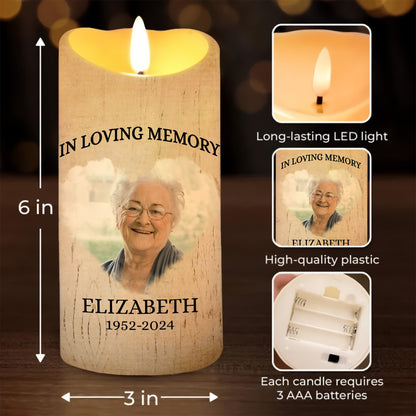Custom Photo Memorial, Until We Meet Again - Personalized Memorial Led Candle