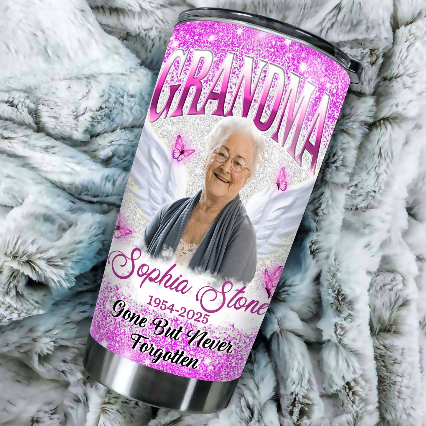 Custom Photo My Mind Still Talks To You - Personalized Memorial Gift For Loss Of Loved Tumbler