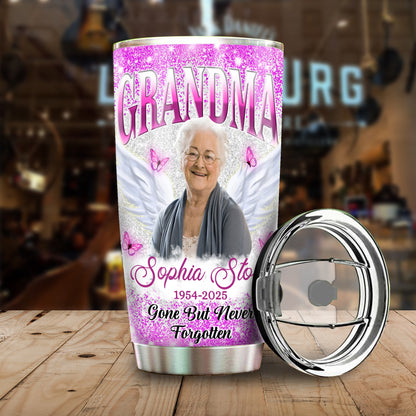 Custom Photo My Mind Still Talks To You - Personalized Memorial Gift For Loss Of Loved Tumbler