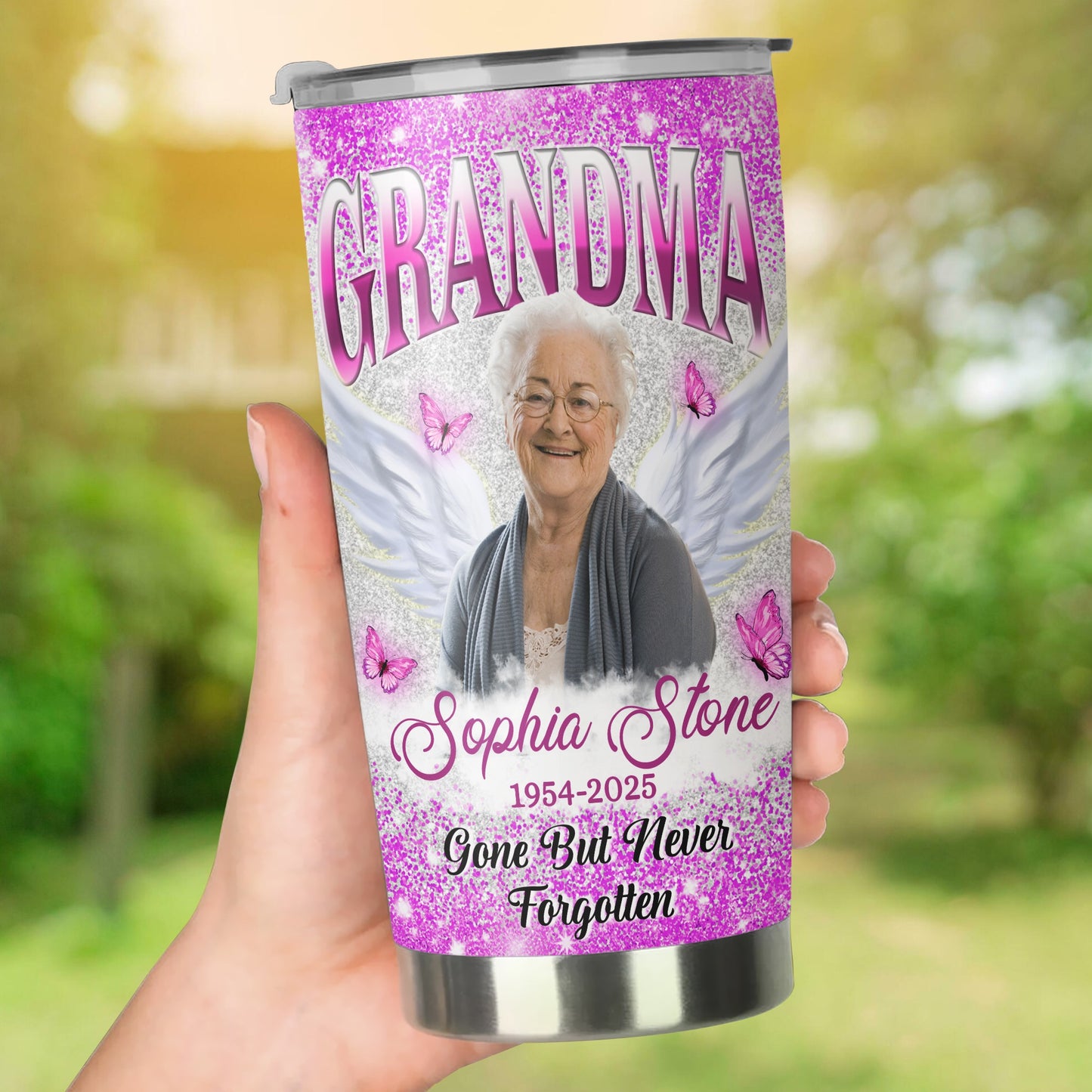 Custom Photo My Mind Still Talks To You - Personalized Memorial Gift For Loss Of Loved Tumbler