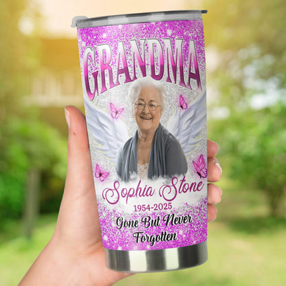 Custom Photo My Mind Still Talks To You - Personalized Memorial Gift For Loss Of Loved Tumbler