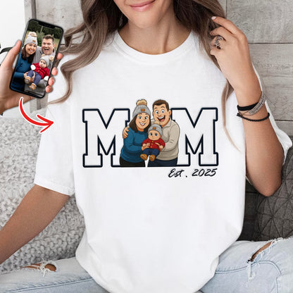 Custom Family Photo T-Shirt for Dad and Mom - Personalized Father’s and Mother’s Day Gift T-Shirt