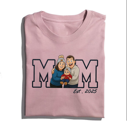 Custom Family Photo T-Shirt for Dad and Mom - Personalized Father’s and Mother’s Day Gift T-Shirt