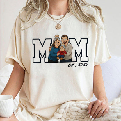 Custom Family Photo T-Shirt for Dad and Mom - Personalized Father’s and Mother’s Day Gift T-Shirt