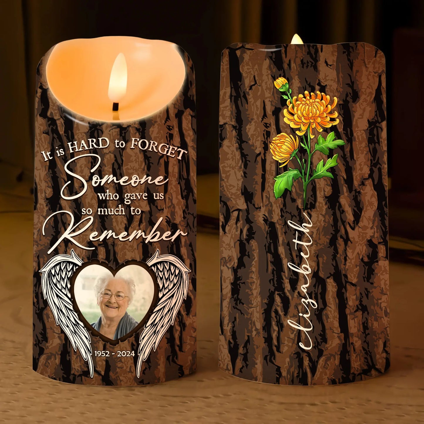 Custom Photo Who Gave You So Much To Remember - Personalized Memorial Birth Flower Led Candle