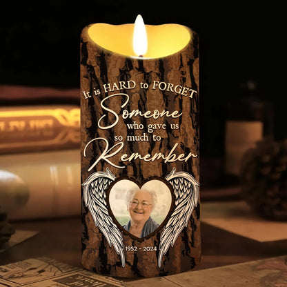 Custom Photo Who Gave You So Much To Remember - Personalized Memorial Birth Flower Led Candle