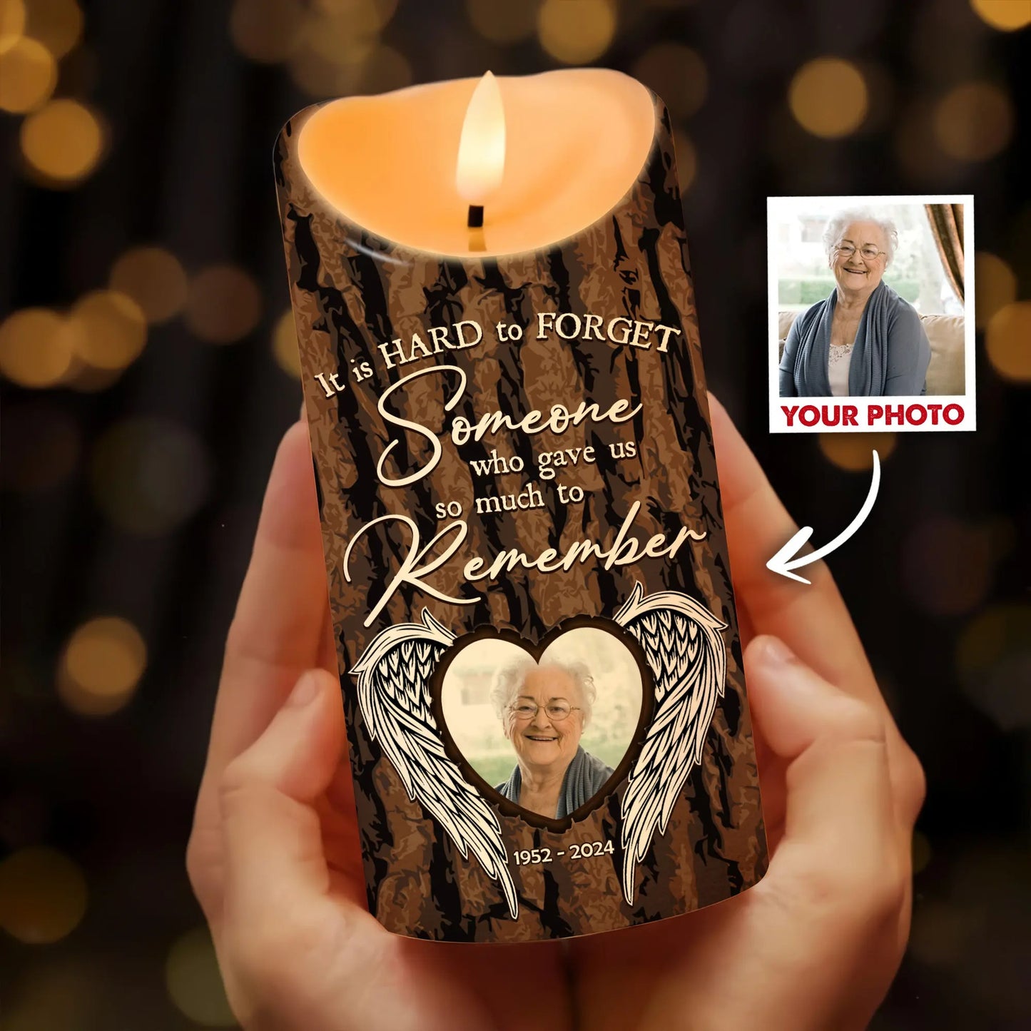 Custom Photo Who Gave You So Much To Remember - Personalized Memorial Birth Flower Led Candle