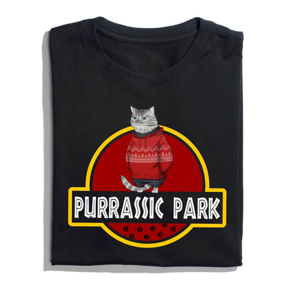 Custom Purrassic Park Cat T-Shirt - Personalized Funny Cat Lover T-Shirt
