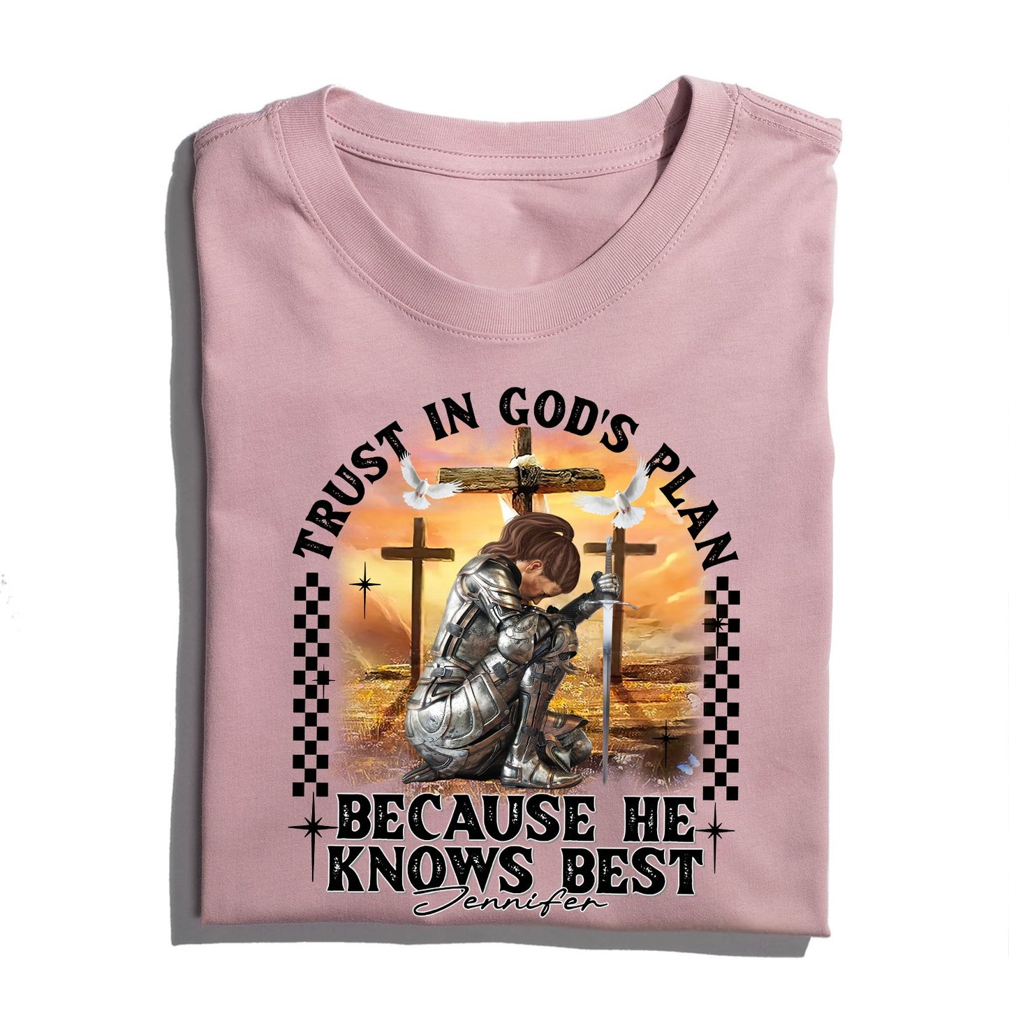 Custom Warrior Of God Trust In God's Plan - Personalized Christian Gift T-Shirt