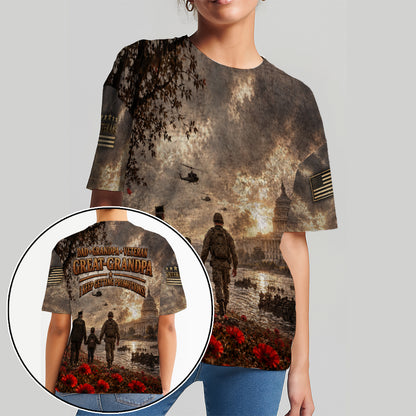 Dad Grandpa Veteran Great Grandpa I Keep Getting Promotions 3D All Over Print T-Shirt And Hoodie