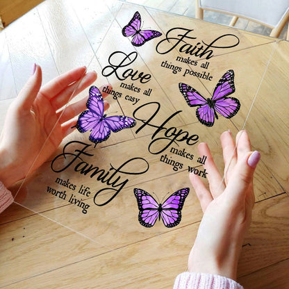 Faith Love Hope Faith Makes All Things Possible Inspirational Christian Acrylic Plaque