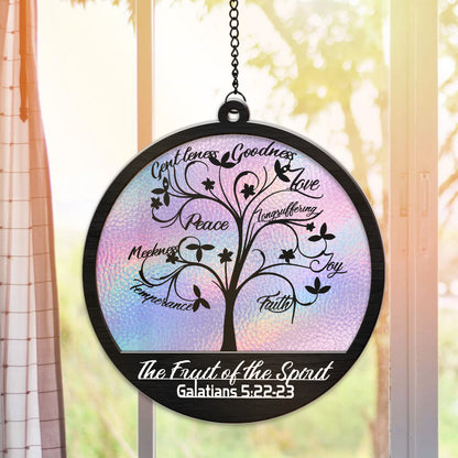 Fruit Of The Spirit Galatians 5:22-23 Tree Hanging Suncatcher Ornament