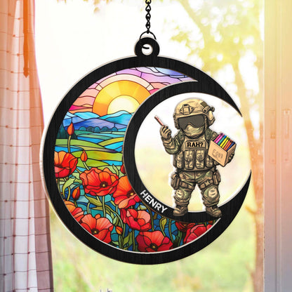 Funny Veterans For Military Patriotic Gift For Marines - Personalized Veteran Suncatcher Ornament