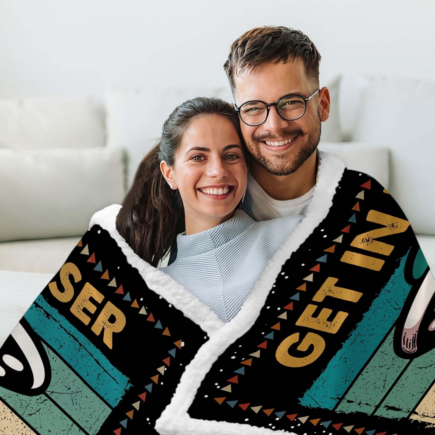 Get In Loser We’re Doing Buff Stuff, Funny Alien UFO Hooded Blanket