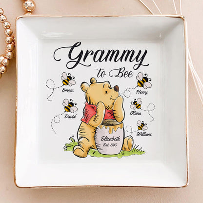 Grandma Honey Bear, Grandma To Bee Winnie The Pooh Personalized Jewelry Dish