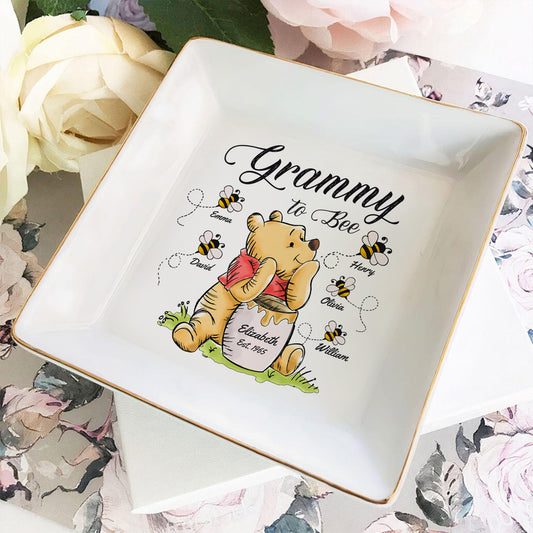 Grandma Honey Bear, Grandma To Bee Winnie The Pooh Personalized Jewelry Dish