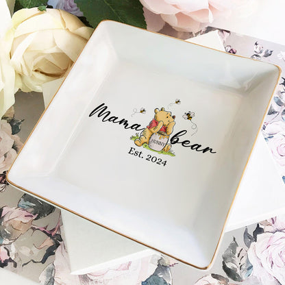 Grandma Hunny Bear, Grandma To Bee Winnie The Pooh Personalized Jewelry Dish