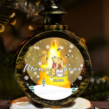 Grandma Hunny Bear, Winnie The Pooh Christmas - Personalized Candlelight Lantern Ornament