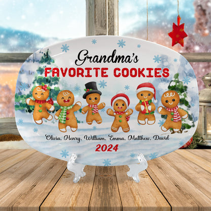 Grandma's Favorite Cookies, Christmas Gift For Grandma - Personalized Custom Platter