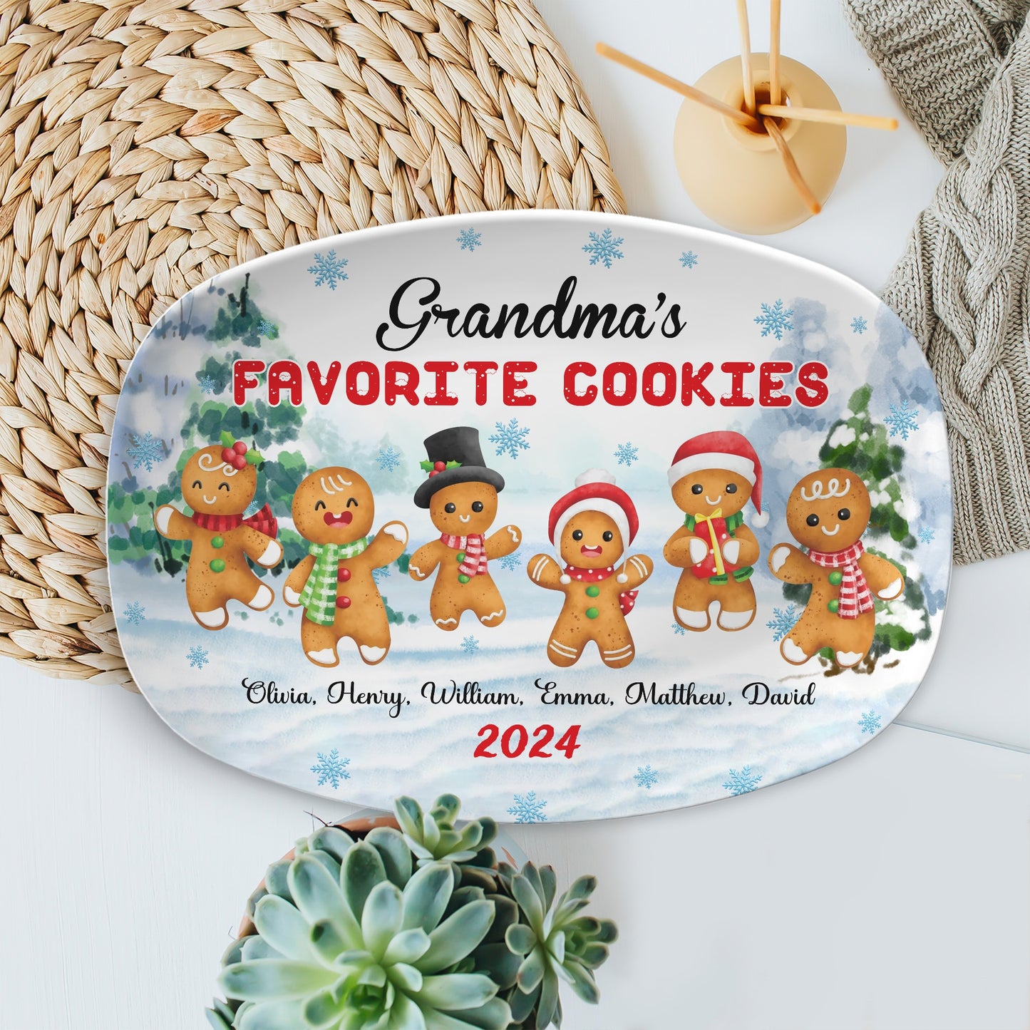 Grandma's Favorite Cookies, Christmas Gift For Grandma - Personalized Custom Platter