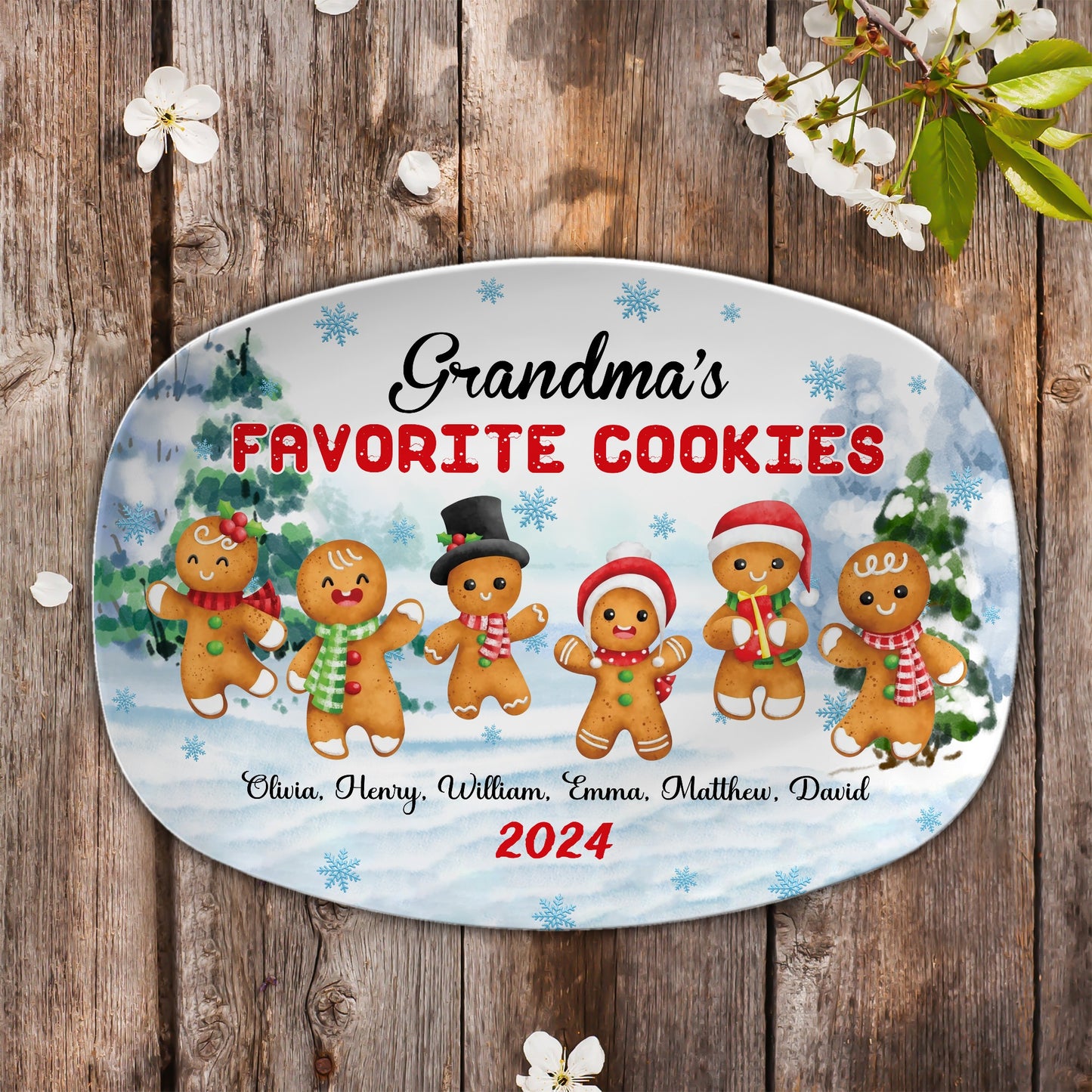 Grandma's Favorite Cookies, Christmas Gift For Grandma - Personalized Custom Platter