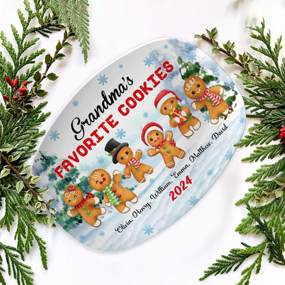 Grandma's Favorite Cookies, Christmas Gift For Grandma - Personalized Custom Platter