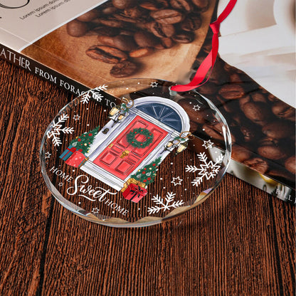 Home Sweet Home, Christmas At Home Glass Ornament