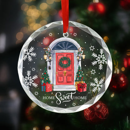 Home Sweet Home, Christmas At Home Glass Ornament